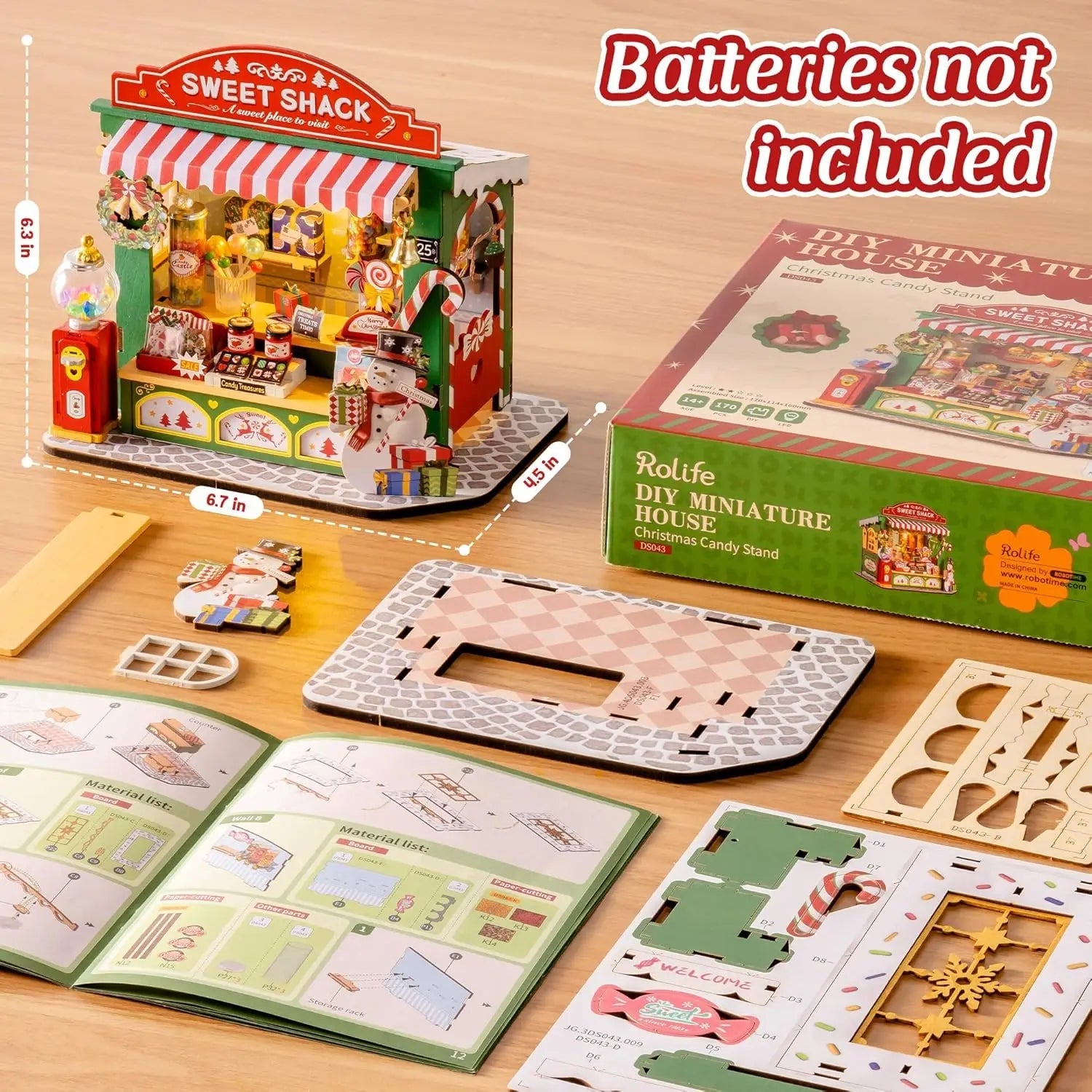 Christmas Candy Stand – DIY miniature house kit, HiNooki (image 4)