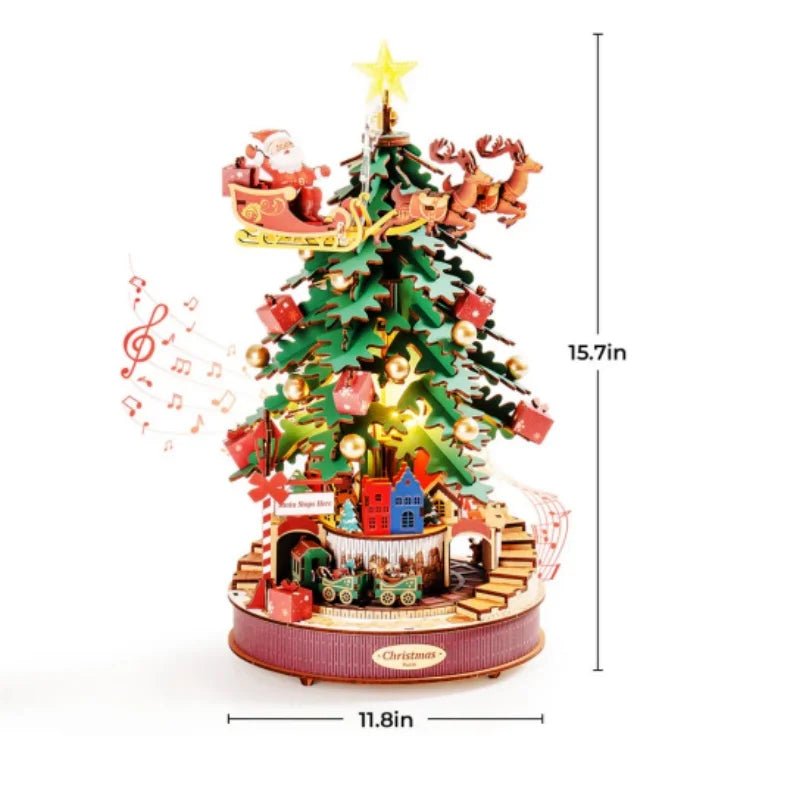 Christmas Melody Tree – 3D wooden puzzle kit, HiNooki (image 5)