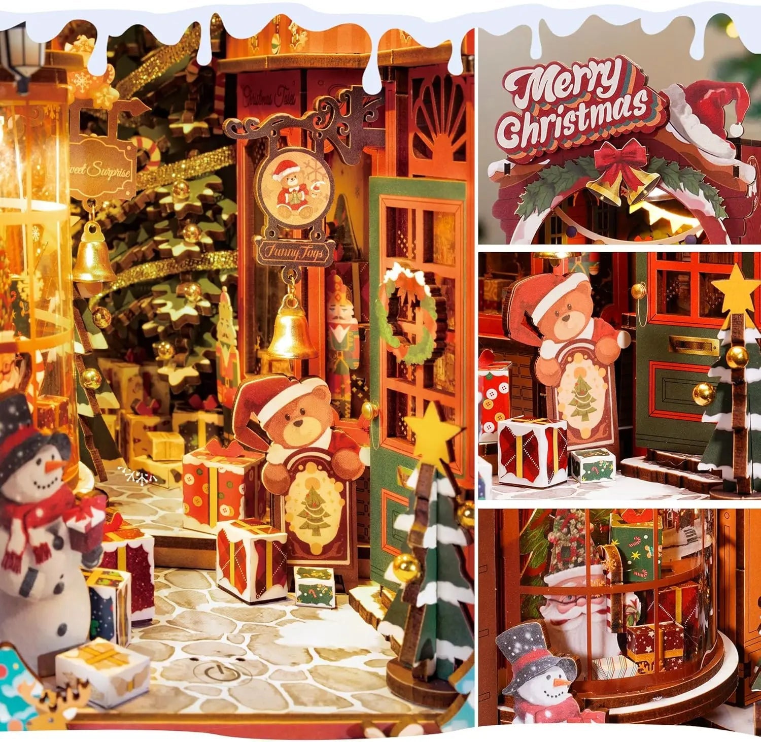 Christmas Village Street – DIY book nook kit, HiNooki (image 2)