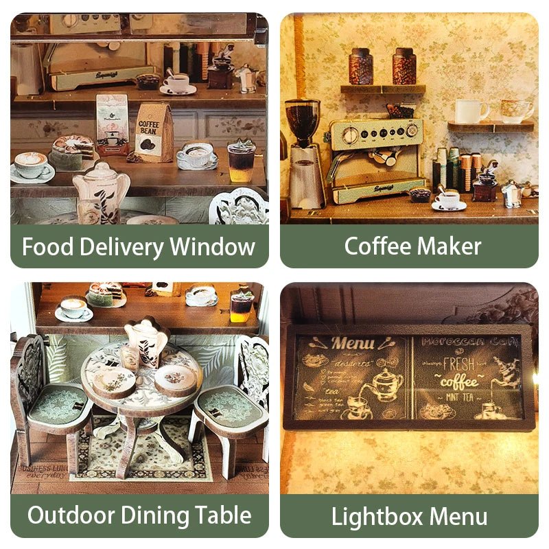 Coffee Shop – DIY miniature house kit, HiNooki (image 2)