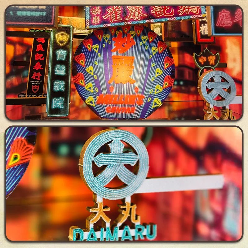 Hong Kong Neon Night – DIY book nook kit, HiNooki (image 2)