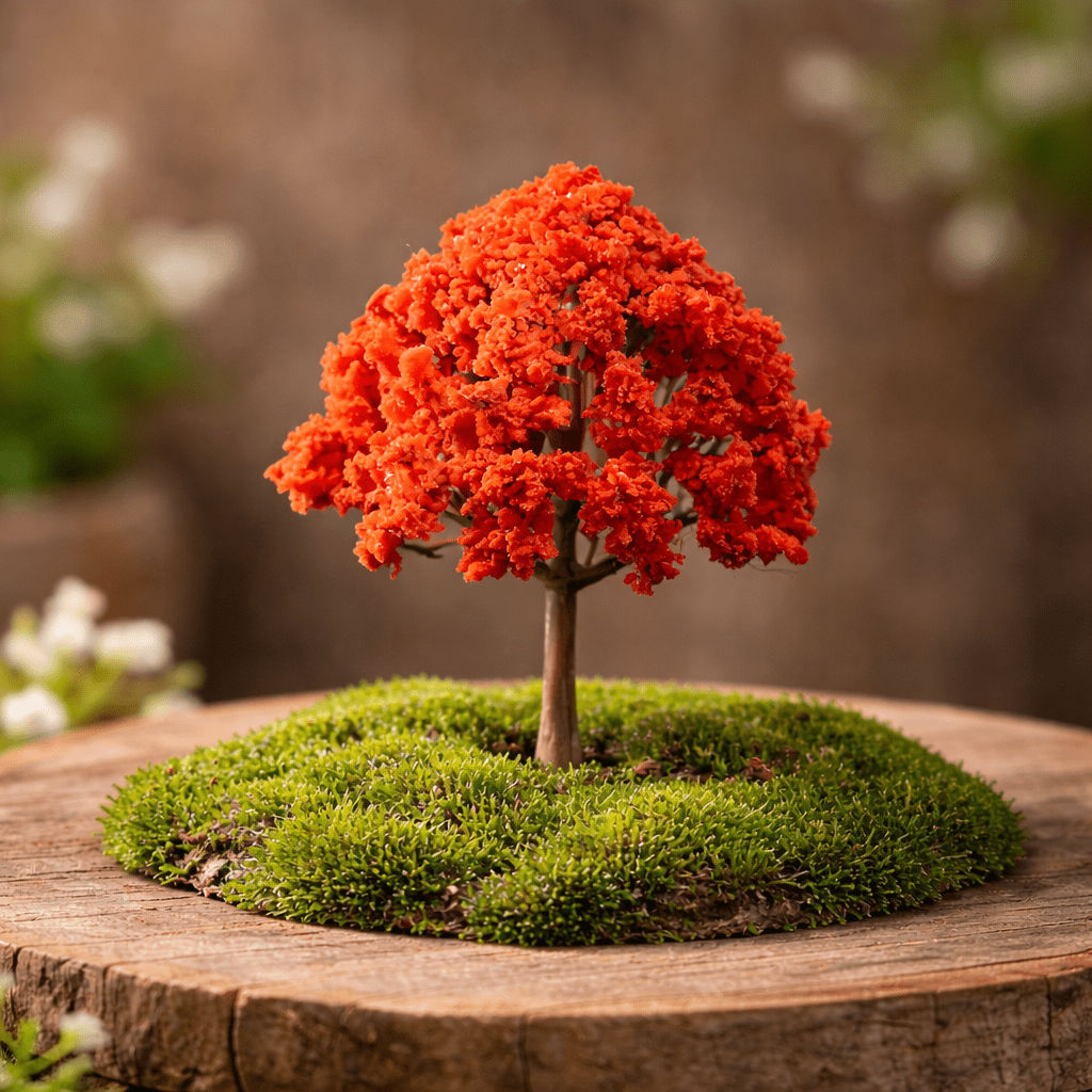 Mini Seasonal Tree - Autumn Maple Tree – miniature dollhouse accessory, HiNooki (image 1)