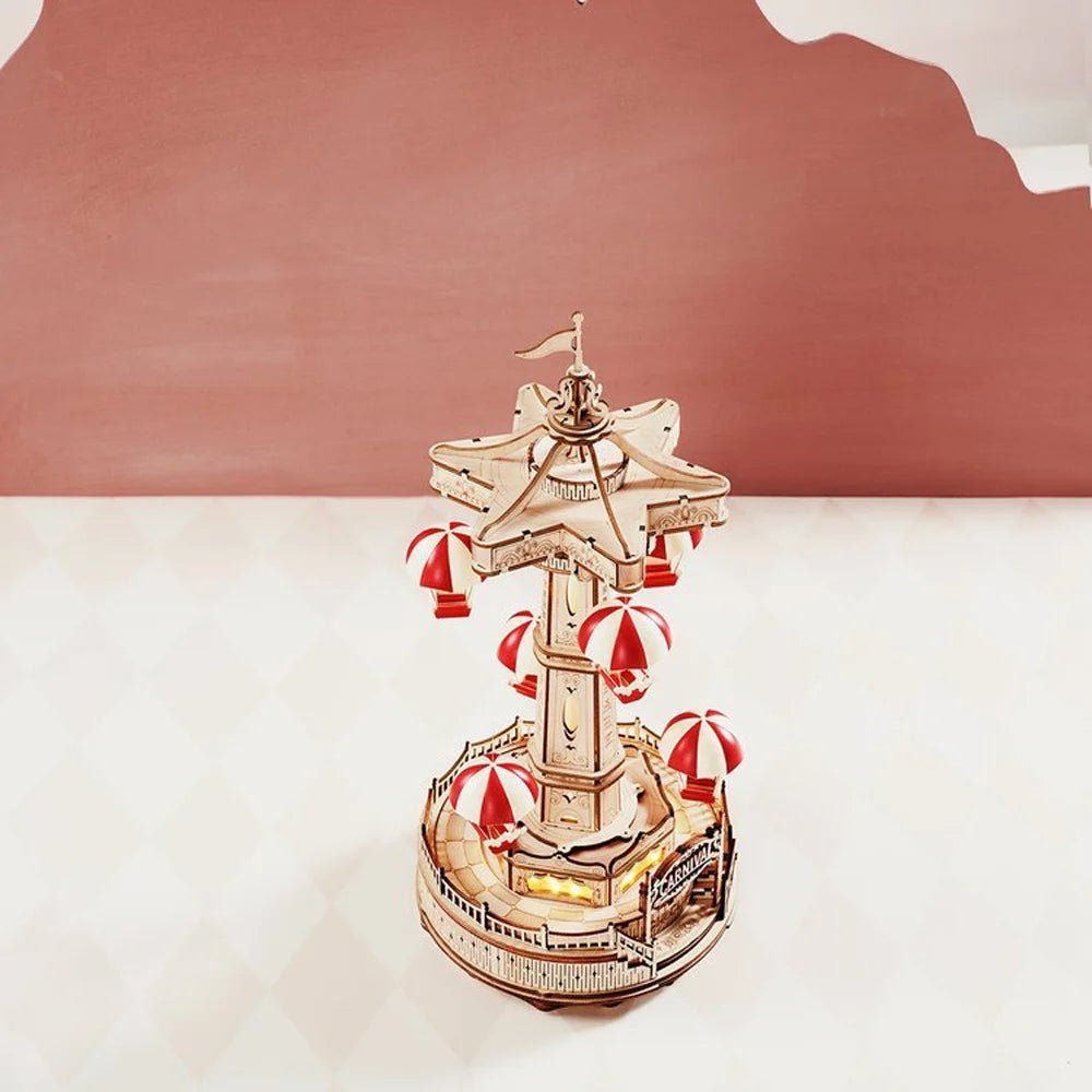 Parachute Tower – 3D wooden puzzle kit, HiNooki (image 2)