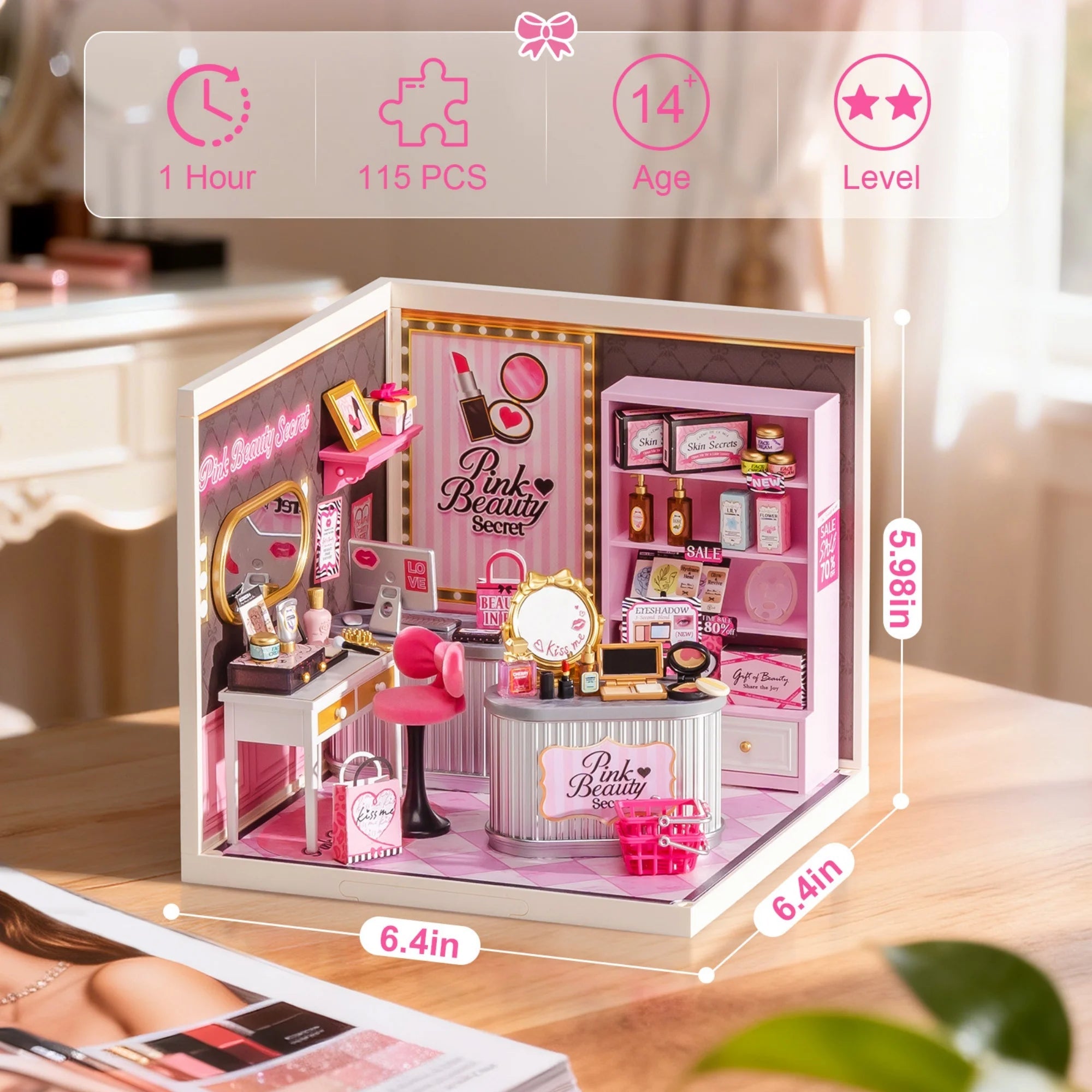 Pink Beauty Secret – DIY miniature kit, HiNooki (image 7)