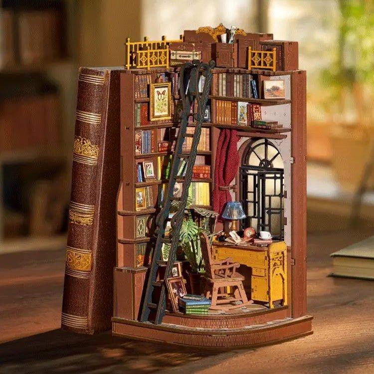 Silent Corner Study – DIY book nook kit, HiNooki (image 1)