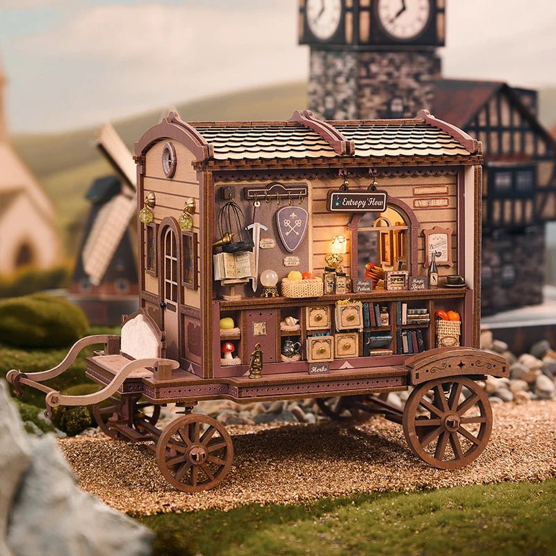 Wandering Wizard’s Wagon – 3D wooden puzzle kit, HiNooki (image 2)