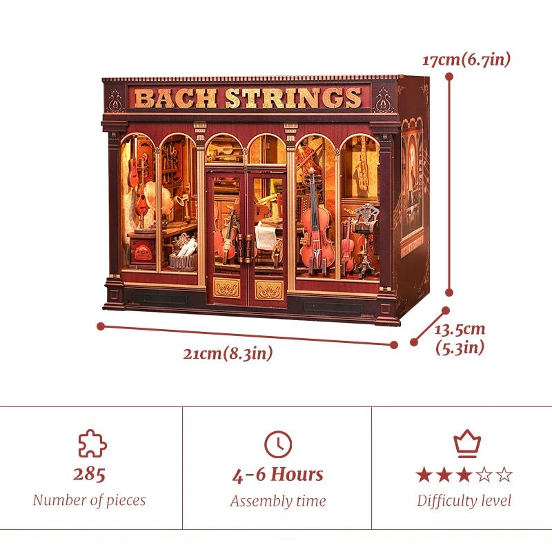 Bach Strings – DIY book nook kit, HiNooki (image 5)