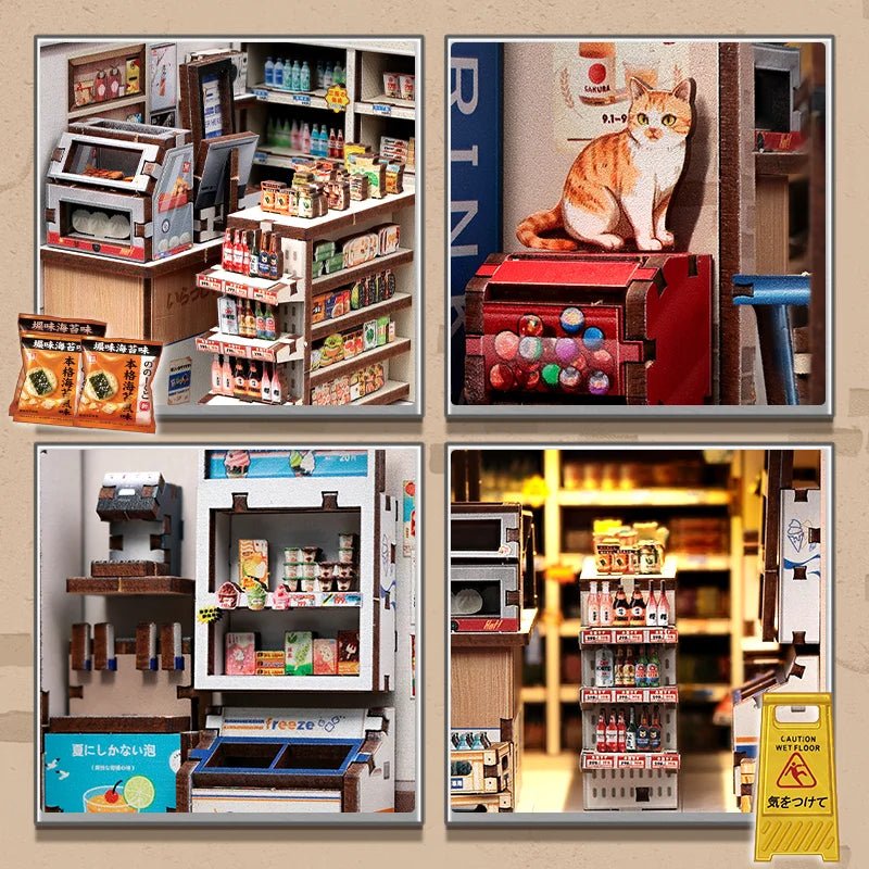 Beika-cho Convenience Store – DIY miniature house kit, HiNooki (image 2)