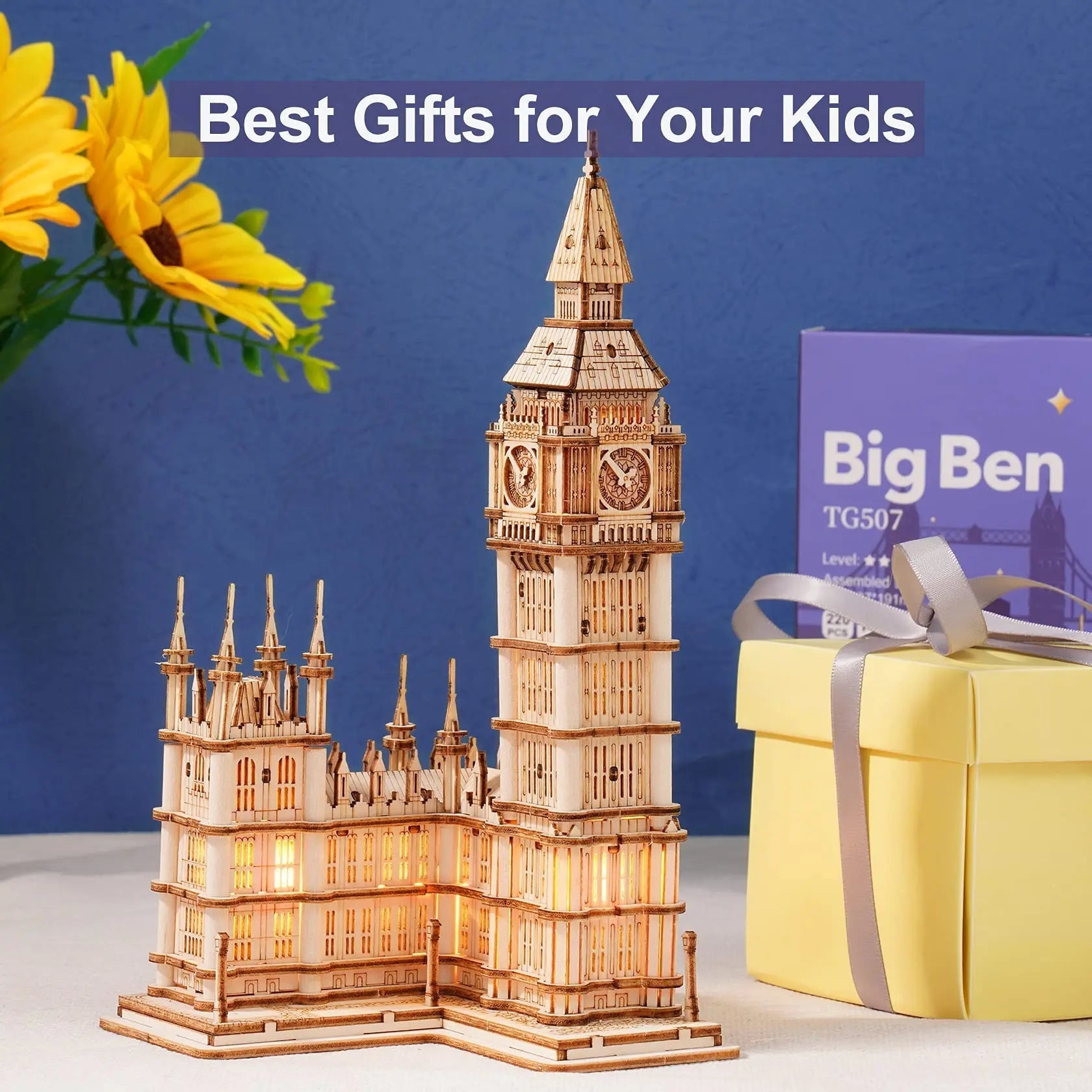 Big Ben – 3D wooden puzzle kit, HiNooki (image 2)