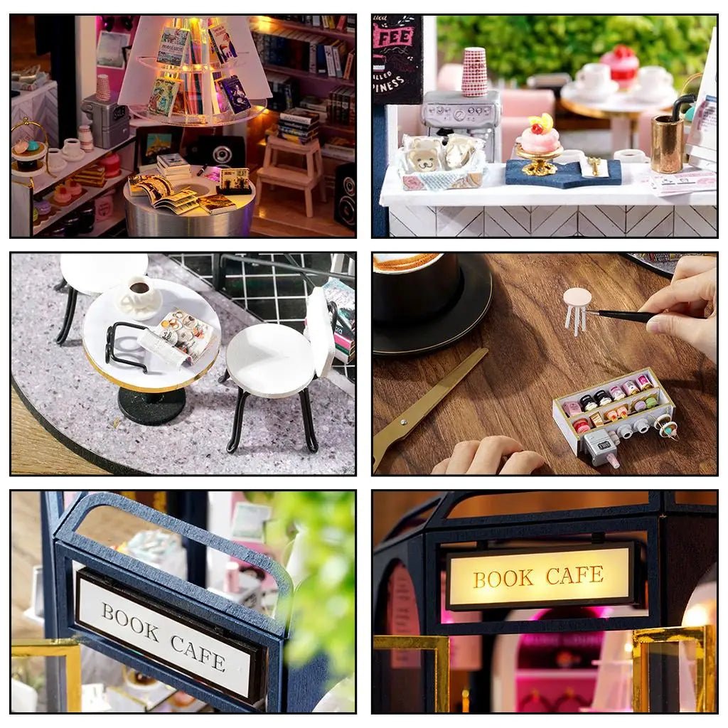 Book Cafe – DIY miniature house kit, HiNooki (image 2)