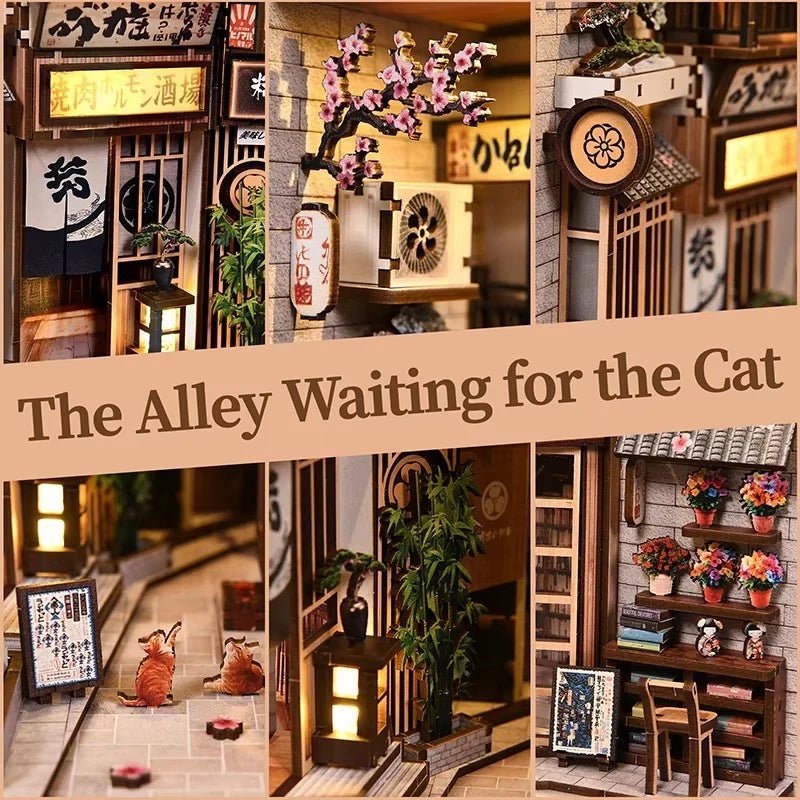 Cat Alley – DIY book nook kit, HiNooki (image 2)