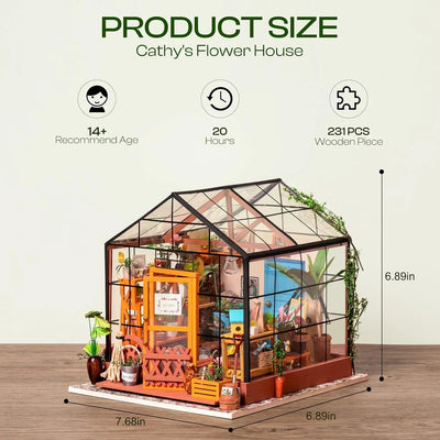 Cathy's Flower House – DIY miniature house kit, HiNooki (image 3)