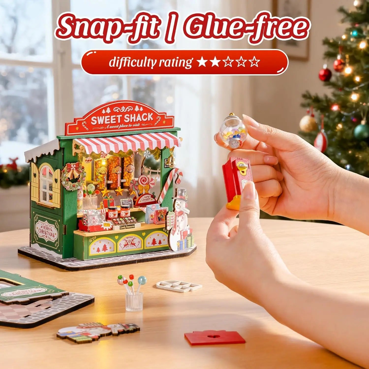 Christmas Candy Stand – DIY miniature house kit, HiNooki (image 3)