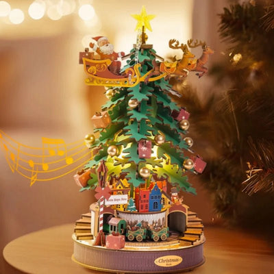 Christmas Melody Tree – 3D wooden puzzle kit, HiNooki (image 1)
