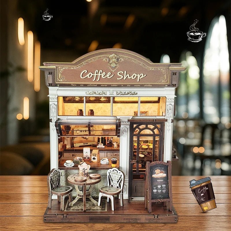 Coffee Shop – DIY miniature house kit, HiNooki (image 1)