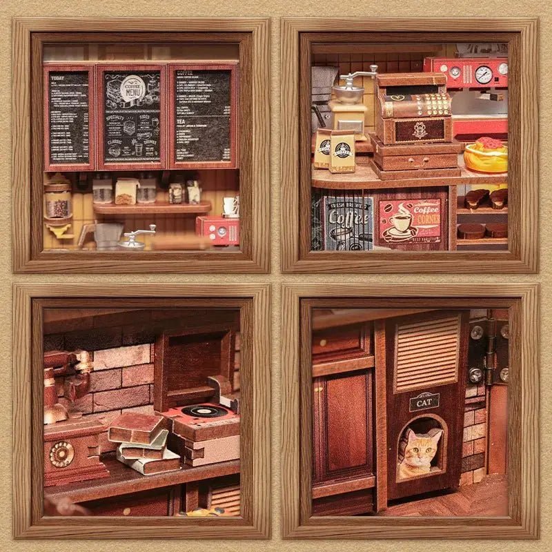Corner Coffee Shop – DIY miniature house kit, HiNooki (image 2)