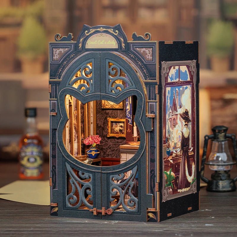 Count Cat's Study – DIY book nook kit, HiNooki (image 1)