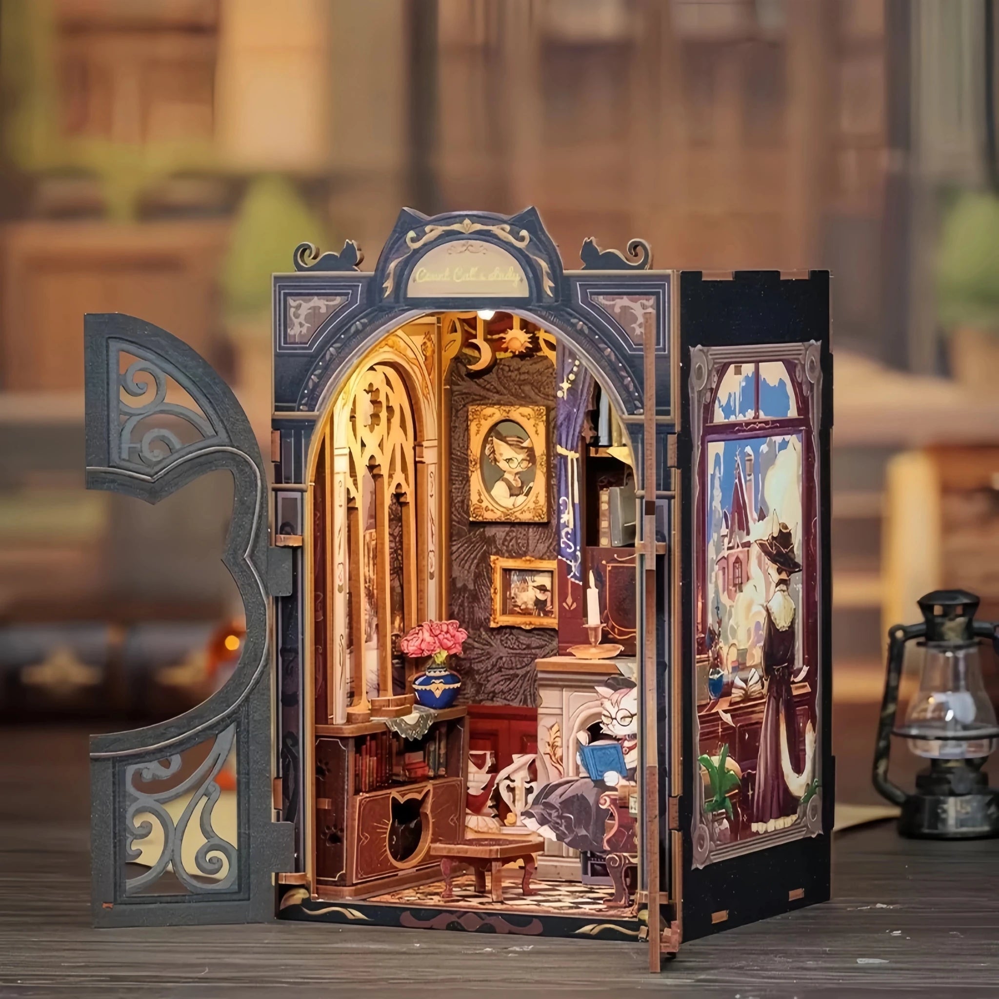 Count Cat's Study – DIY book nook kit, HiNooki (image 2)