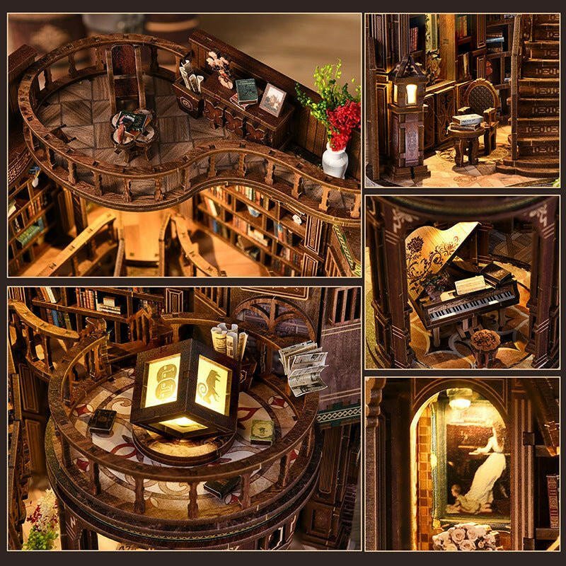 Dreamy Book Hall – DIY miniature house kit, HiNooki (image 2)