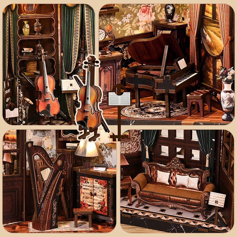 HiNooki - European Melody Musical Instrument BoxBook Nook