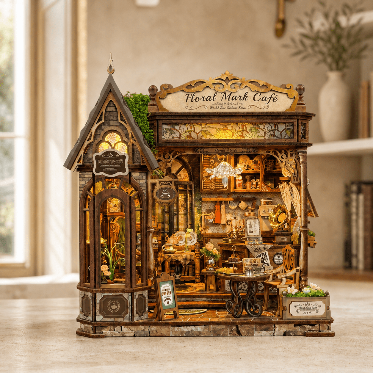 HiNooki - Floral Mark CaféDIY Miniature House