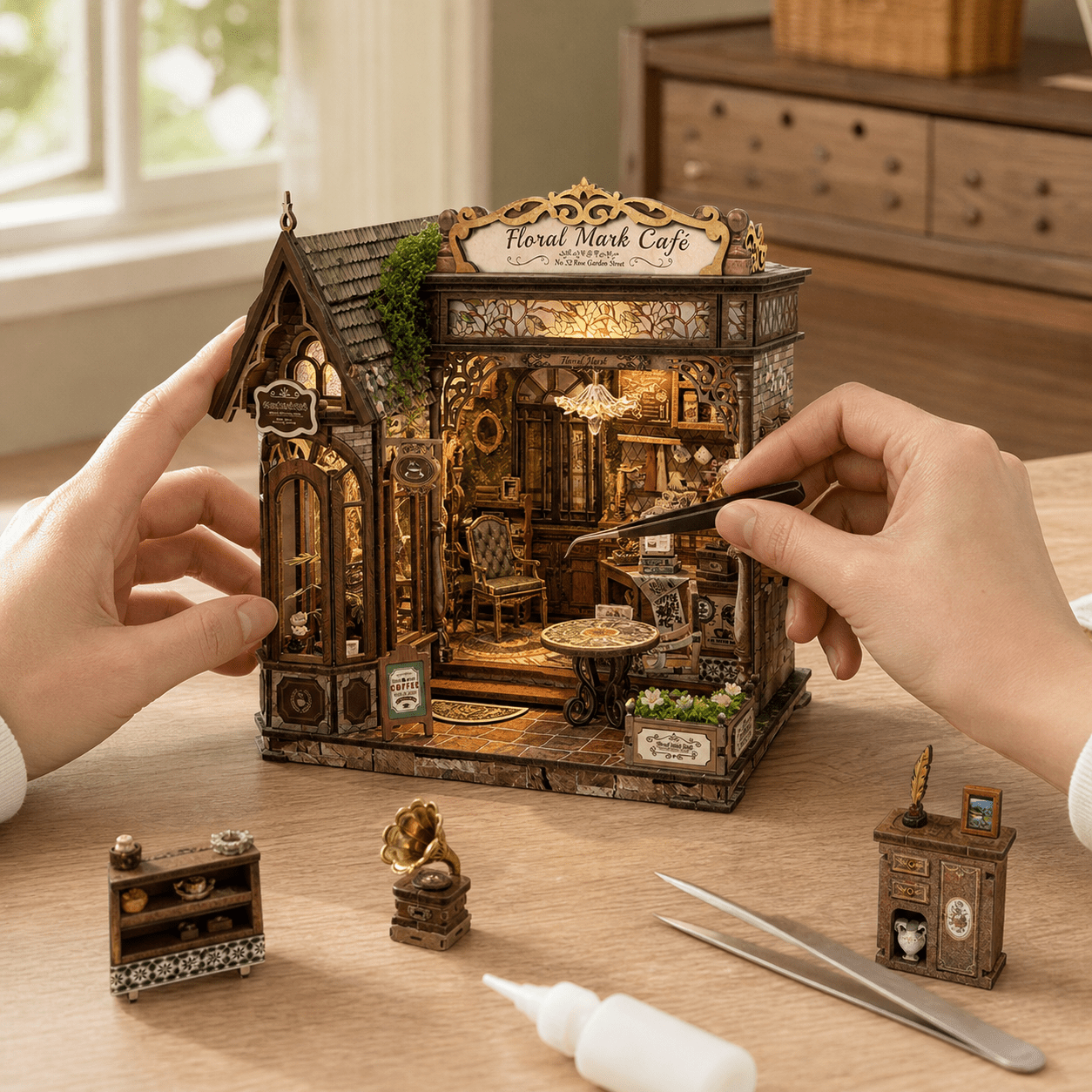 HiNooki - Floral Mark CaféDIY Miniature House