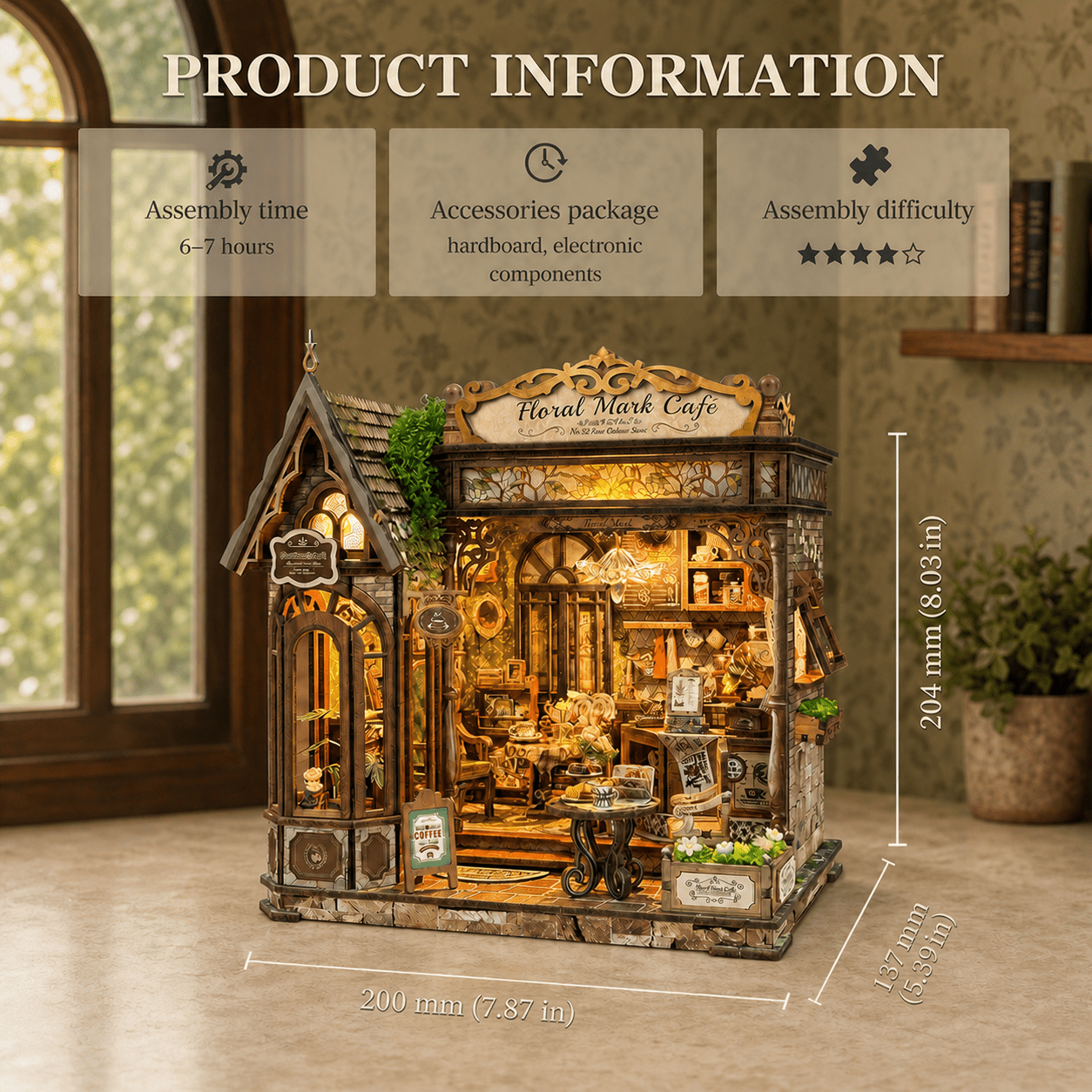 HiNooki - Floral Mark CaféDIY Miniature House