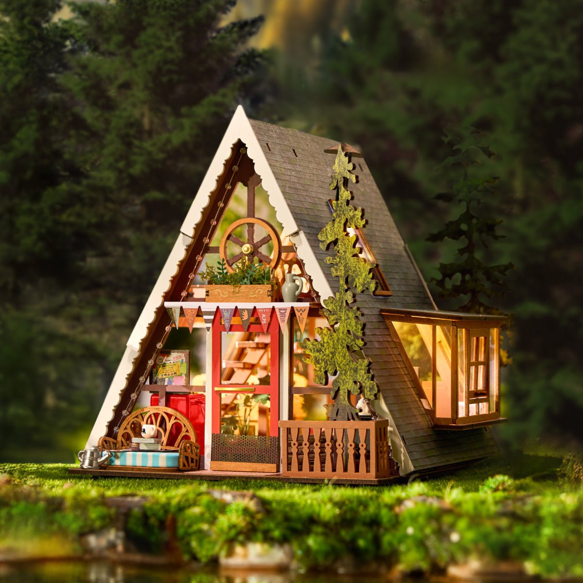 Forest Cabin – DIY miniature house kit, HiNooki (image 1)