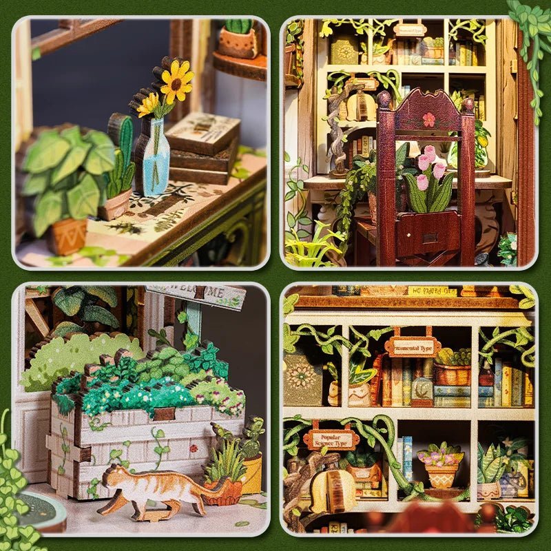 Green Life Bookshop – DIY book nook kit, HiNooki (image 2)