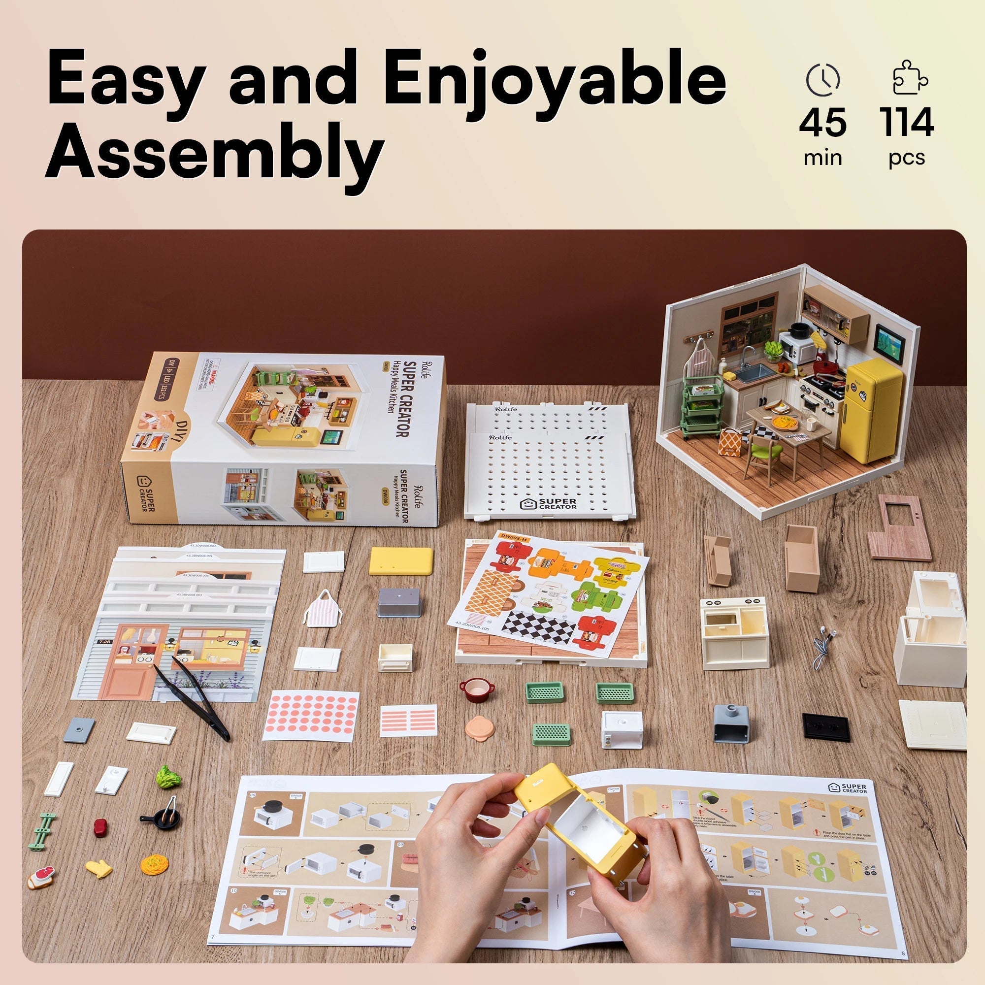 Happy Meals Kitchen – DIY miniature kit, HiNooki (image 2)