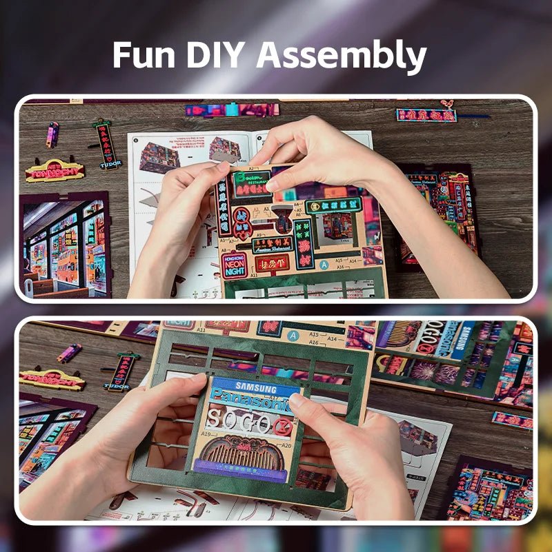 Hong Kong Neon Night – DIY book nook kit, HiNooki (image 4)