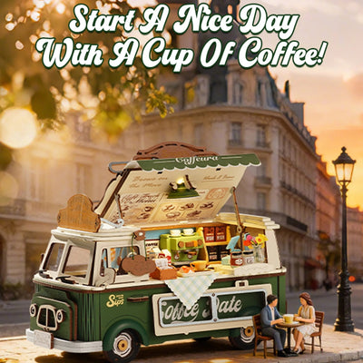 Leo's Coffee Truck – 3D wooden puzzle kit, HiNooki (image 4)