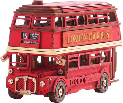 London Tour Bus – 3D wooden puzzle kit, HiNooki (image 10)