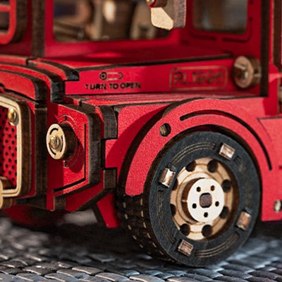 London Tour Bus – 3D wooden puzzle kit, HiNooki (image 3)