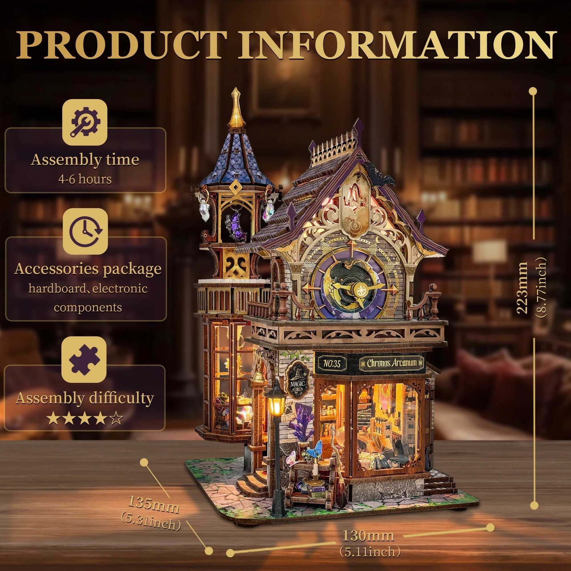 Magic Moon Tower – DIY book nook kit, HiNooki (image 4)