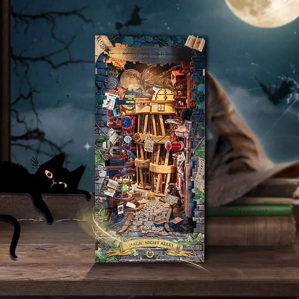 Magic Night Alley – DIY book nook kit, HiNooki (image 1)