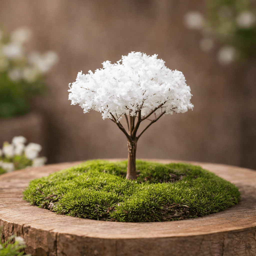 Mini Seasonal Tree - Winter Frost Tree – miniature dollhouse accessory, HiNooki (image 1)