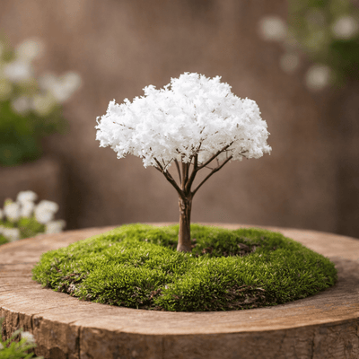 Mini Seasonal Tree - Winter Frost Tree – miniature dollhouse accessory, HiNooki (image 1)