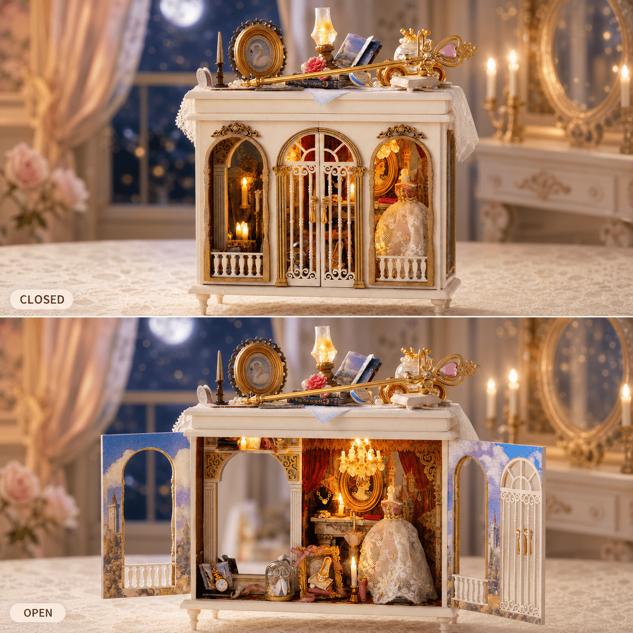 HiNooki - Moonlit Dreamy Mirror3D Wooden Puzzles