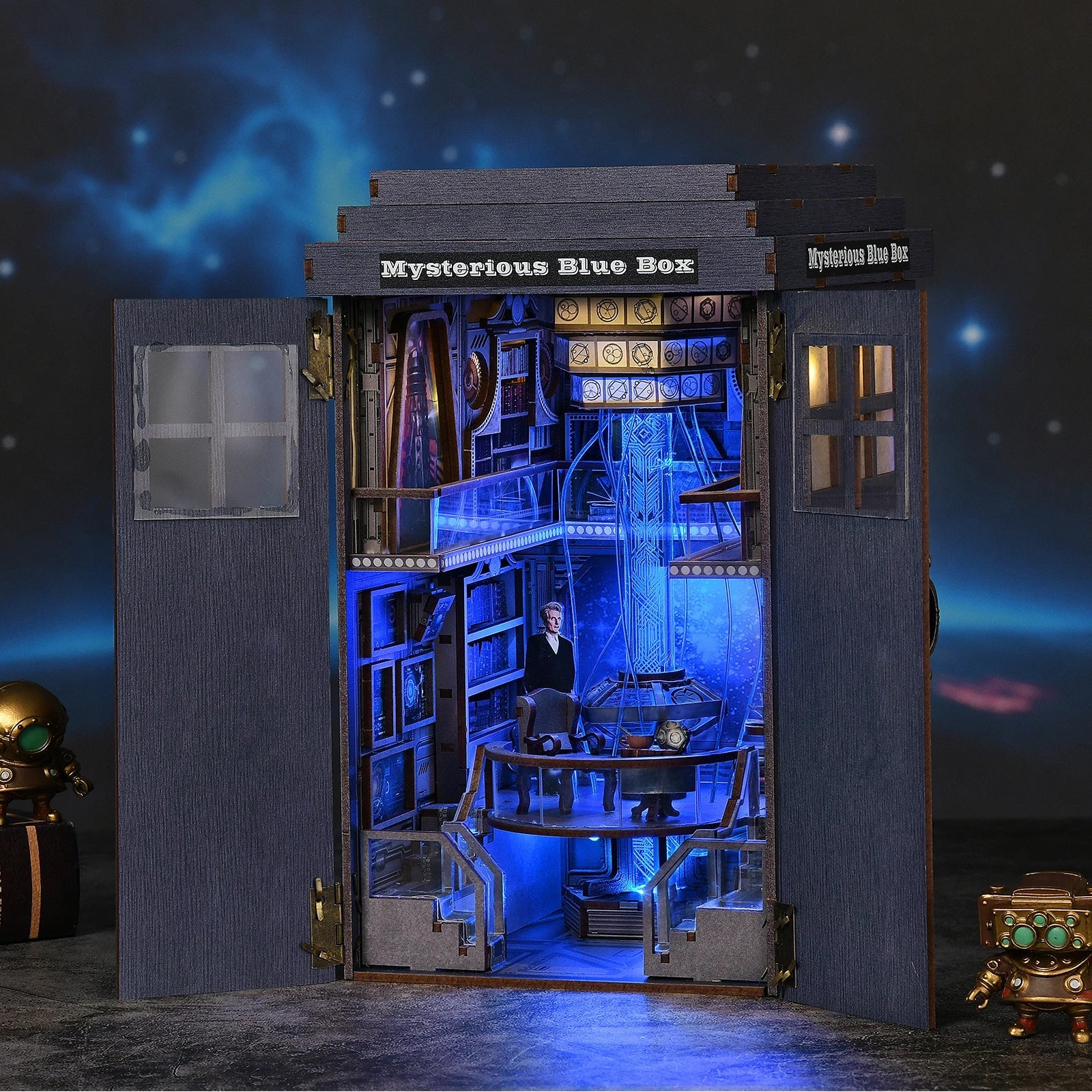 Mysterious Blue Box – DIY book nook kit, HiNooki (image 1)