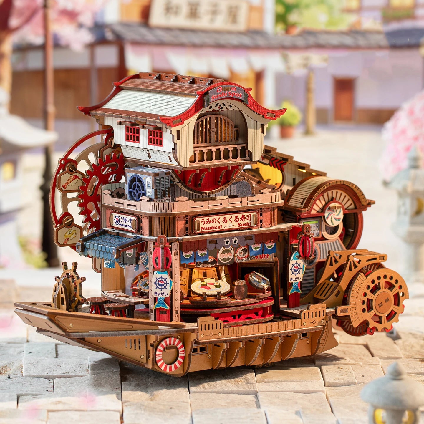 Nautical Sushi – 3D wooden puzzle kit, HiNooki (image 2)