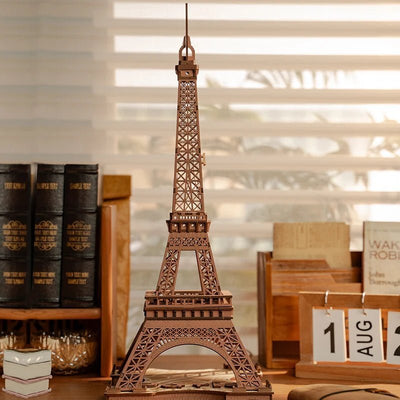 Night of the Eiffel Tower – 3D wooden puzzle kit, HiNooki (image 3)