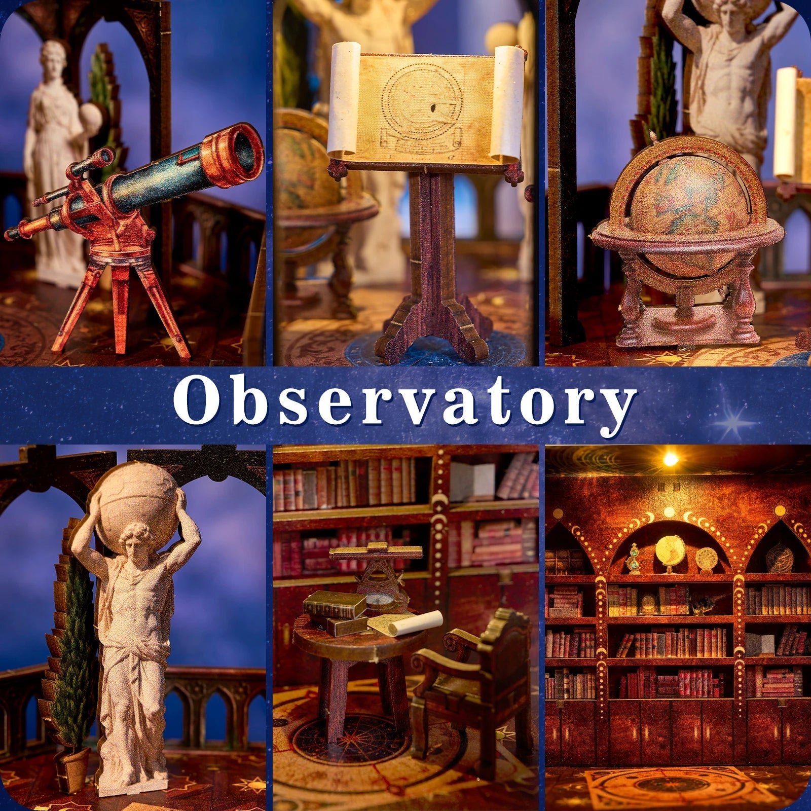 Observatory – 3D wooden puzzle kit, HiNooki (image 3)