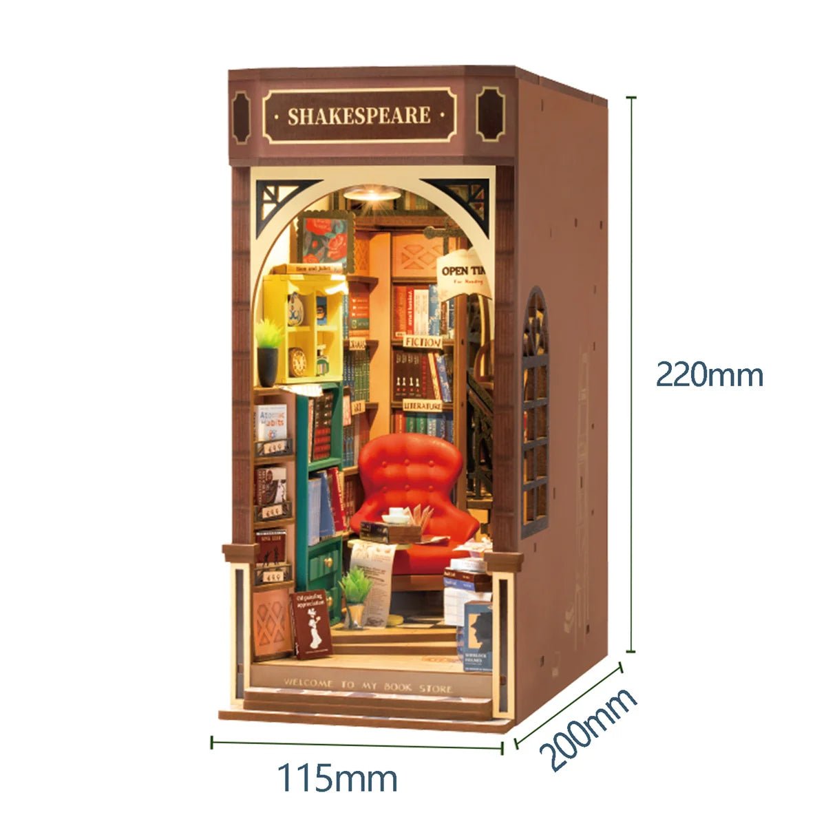 Retro Bookstore – DIY book nook kit, HiNooki (image 5)