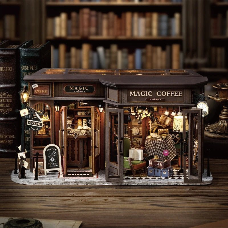 Retro Magic Coffee Shop – DIY miniature house kit, HiNooki (image 1)