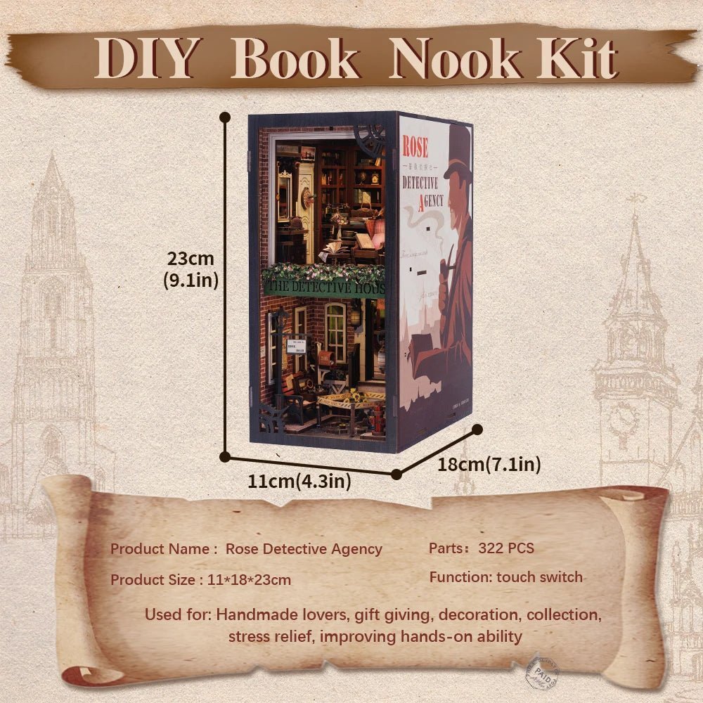 Rose Detective Agency – DIY book nook kit, HiNooki (image 7)