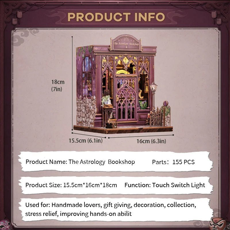 The Astrology Bookshop – DIY book nook kit, HiNooki (image 5)