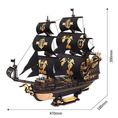 The Seahorse Barque – 3D wooden puzzle kit, HiNooki (image 7)