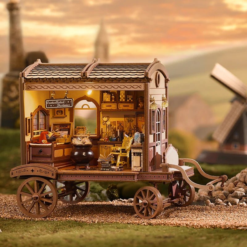 Wandering Wizard’s Wagon – 3D wooden puzzle kit, HiNooki (image 1)